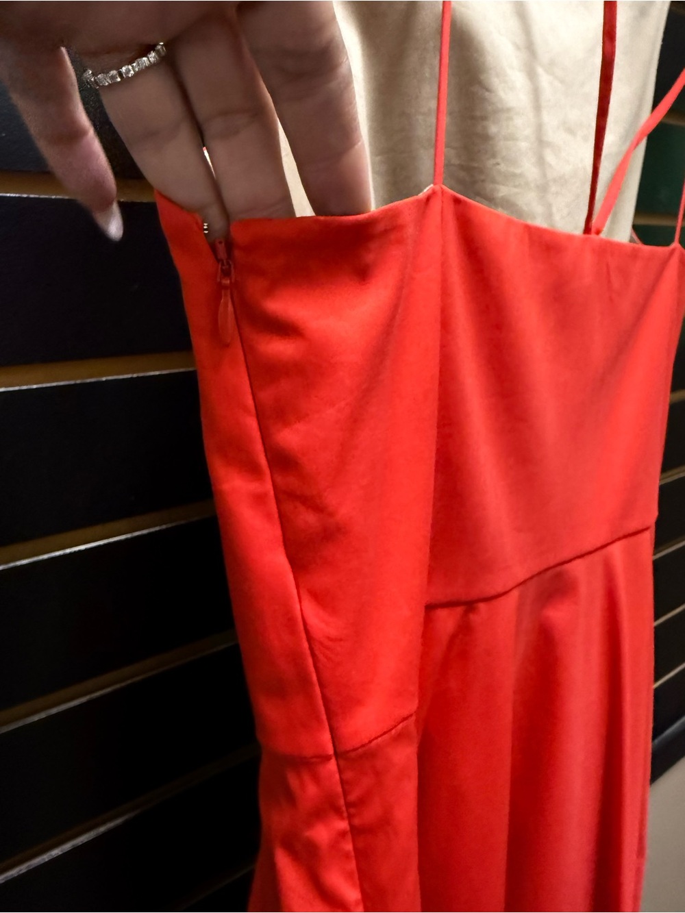 Theory Square Neck Dress Good Cotton Red Size 6 - Picture 4 of 6
